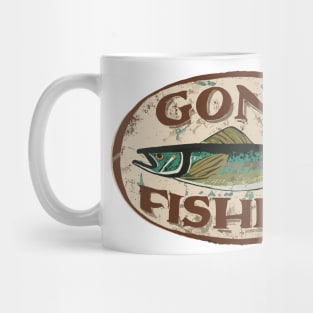 Gone Fishing Distressed Wall Mount Design Mug